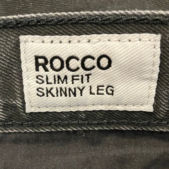 Express Mens Jeans Black Denim Rocco Slim Fit Skinny Leg Stretch 32x34 - Picture 5 of 12
